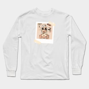 Abstract Girl Polaroid Long Sleeve T-Shirt